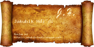 Jakubik Hédi névjegykártya